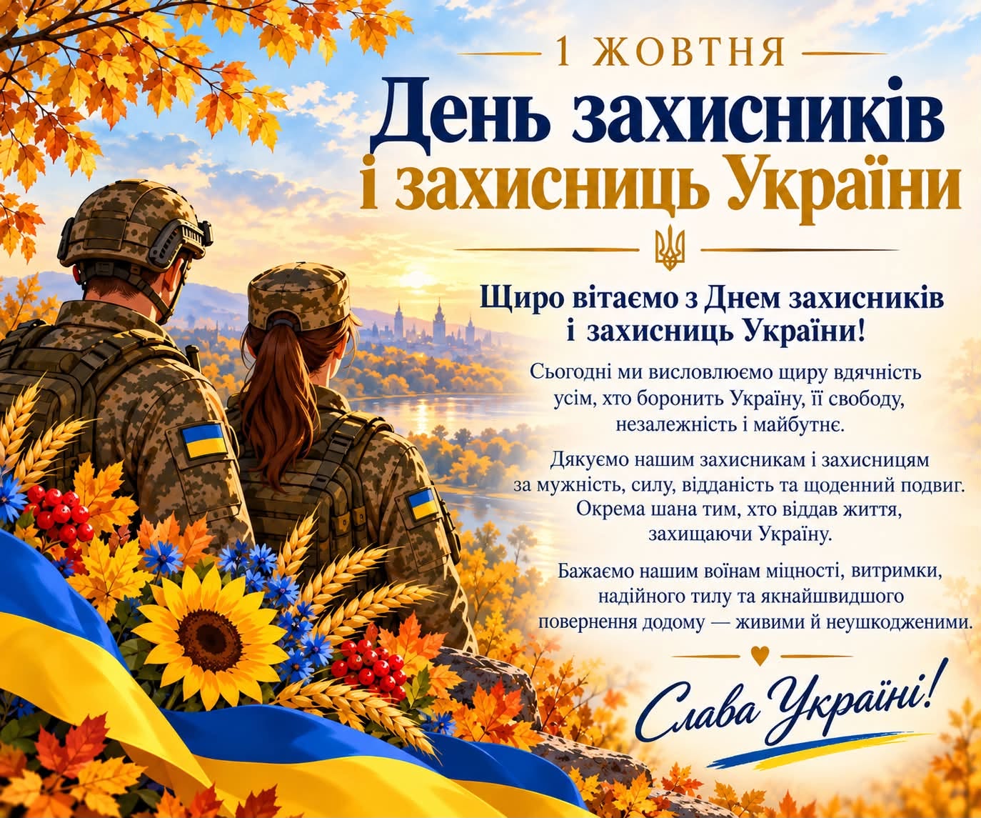 1 жовтня – День захисників і захисниць України